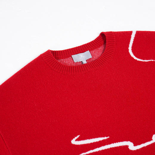 【达人】东黎 • 山羊绒新年生肖龙纹款女士秋冬针织红色羊绒衫时尚百搭 3837 商品图6