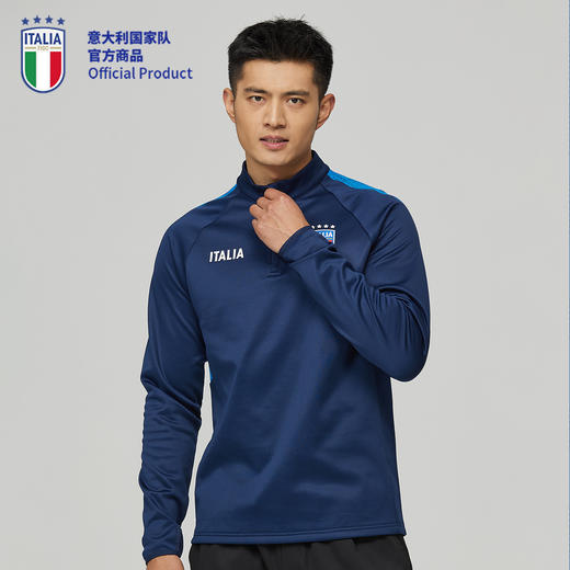 意大利国家队官方商品 | 深蓝 运动健身 加绒速干长袖足球训练服 商品图2