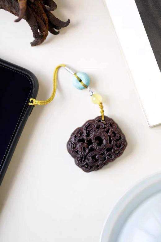 凤凰来仪°紫檀钥匙扣挂件 商品图4