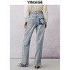 VIMAGE纬漫纪春季新款时尚休闲显瘦高腰百搭牛仔裤V2105718 商品缩略图3
