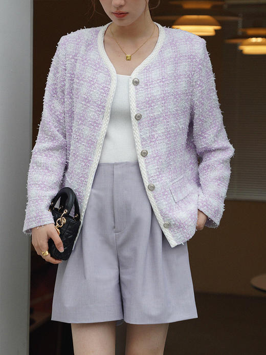 日本进口粗花呢质感织带饰边外套（三色）FO3183224 商品图6