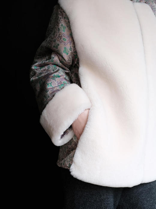 盛唐牡丹 |新中式重缎真丝宋锦羊毛外套  商品图10