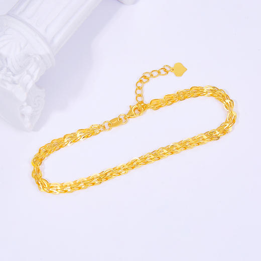 【限时克减150元】足金999 5G黄金光面凤尾链调节手链(AG5GSL00050-1)（预售产品下单后不退款不退货不换货不补差价） 商品图1