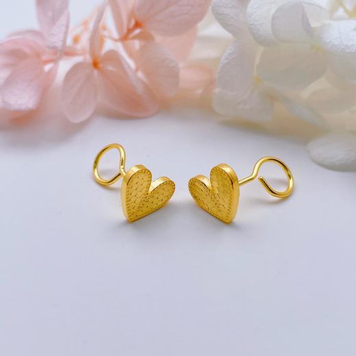 【限时克减150元】足金999.9 【精品】爱心鱼鳞耳饰心形鱼鳞耳饰(OES00140)（预售产品下单后不退款不退货不换货不补差价（预售产品下单后不退款不退货不换货不补差价 商品图2