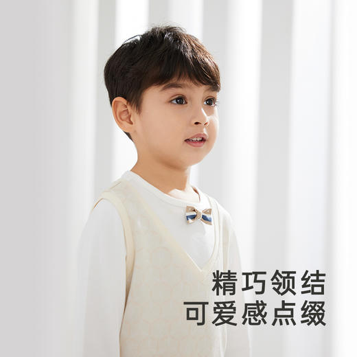 【商场同款】英氏经典复古小绅士男宝宝衣服春季假两件T恤 商品图3