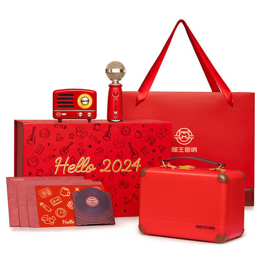 猫王收音机猫王音响 猫王小王子OTR便携式蓝牙音箱K歌麦克风复古小音响龙年礼盒【新年限定礼盒款】 商品图7