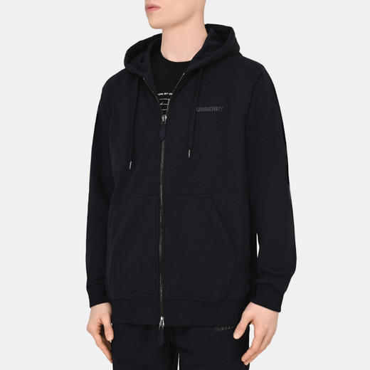 BURBERRY 巴宝莉 男士字母徽标印花弹力棉质连帽外套 深蓝色 8050167 B1488 商品图1