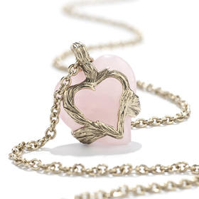 停产｜Goossens Paris-COEUR PRECIEUX-爱心 粉色石英 项链［法国设计师］