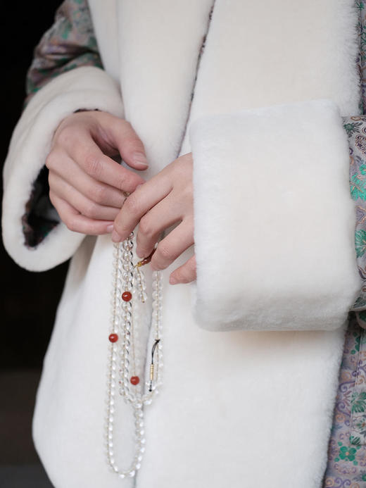 盛唐牡丹 |新中式重缎真丝宋锦羊毛外套  商品图13