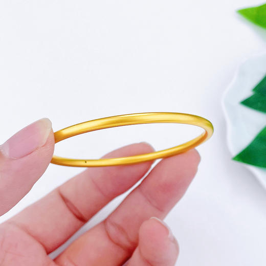 【限时克减128元】足金 3D硬金固口空心硬金仿古法素圈手镯圆棍手镯(V3DSZ00001-1)（预售产品下单后不退款不退货不换货不补差价）（预售产品下单后不退款不退货不换货不补差价） 商品图2