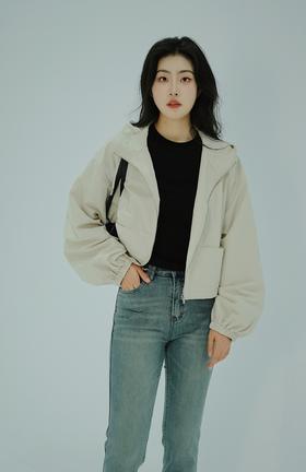 【门店同款】ENJOY春季抽绳连帽短款外套 156098198