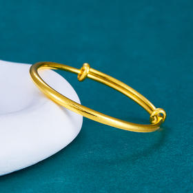 【限时克减128元】足金999.9 #儿童/宝宝 黄金空心(面宽约2.6-3mm)光面光圈单只推拉童镯(TZ00011-03)（预售产品下单后不退款不退货不换货不补差价）