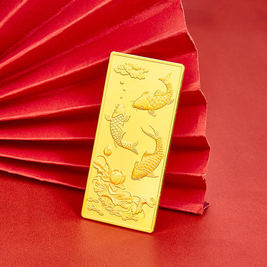 【限时克减188元】【100克】足金999.9 #投资理财 年年有余100g金条（配亚克力盒）(YDJT00044-03)（预售产品下单后不退款不退货不换货不补差价） 商品图3