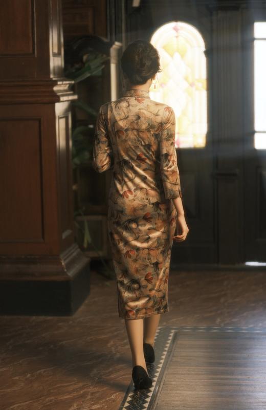 上海逸红颜知熹2025年冬季新款玉兰绒旗袍改良版连衣裙女知性优雅 商品图6