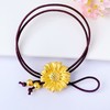 【限时7.5折】【定价黄金】足金 3D硬金双戴款向日葵头绳棕色弹力绳成品手串(AJ3DSC00093)（预售产品下单后不退款不退货不换货不补差价）（预售产品下单后不退款不退货不换货不补差价） 商品缩略图1