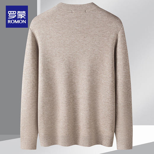 【加绒加厚】罗蒙毛衣男秋冬商务休闲圆领百搭一体绒男式针织打底衫保暖衣 商品图7