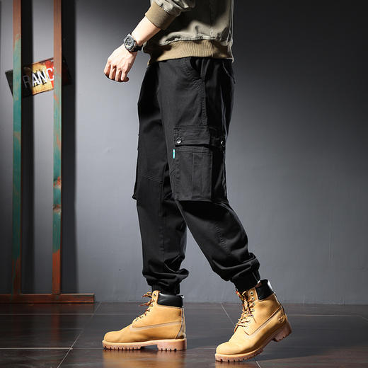 【纯棉】【新款DYG】大依优型大码束脚工装裤休闲裤弹力加肥加大宽松大码男士长裤 商品图2