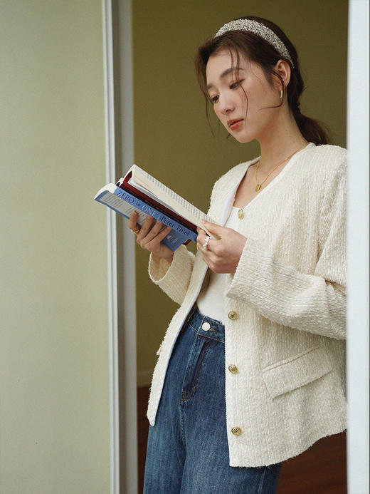 日本进口粗花呢质感织带饰边外套（三色）FO3183224 商品图10