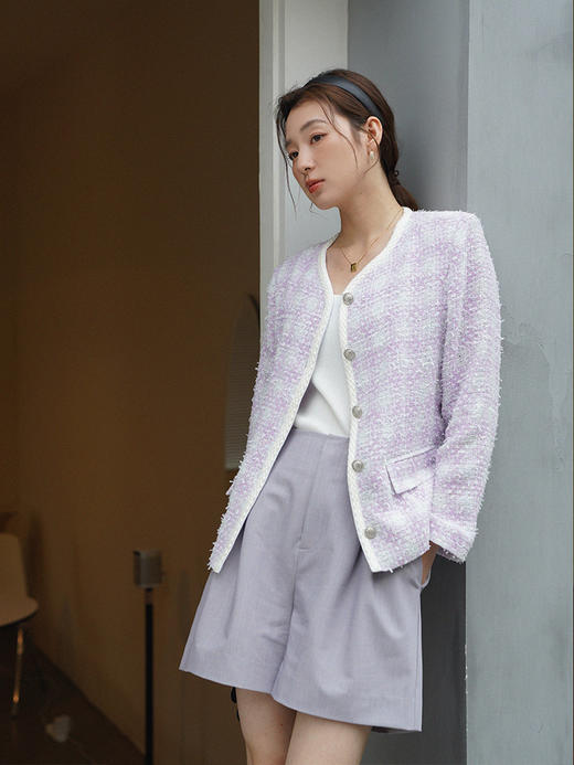 日本进口粗花呢质感织带饰边外套（三色）FO3183224 商品图4