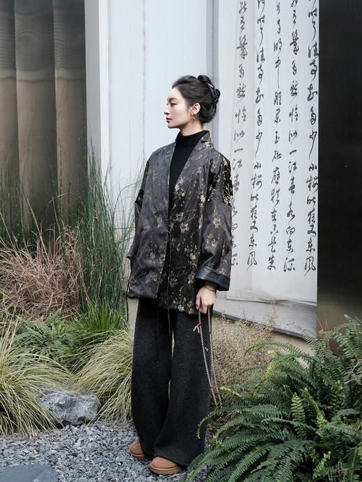  盛唐牡丹 |重缎真丝宋锦双面穿皮衣 商品图6