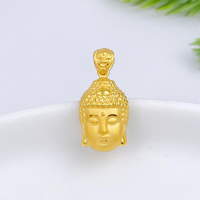 【限时7.5折】【定价黄金】足金 【精品】3D硬金空心佛头吊坠(AR3DDZ00009-1)（预售产品下单后不退款不退货不换货不补差价）（预售产品下单后不退款不退货不换货不补差价）