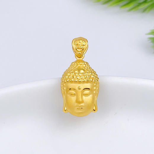 【限时7.5折】【定价黄金】足金 【精品】3D硬金空心佛头吊坠(AR3DDZ00009-1)（预售产品下单后不退款不退货不换货不补差价）（预售产品下单后不退款不退货不换货不补差价） 商品图0