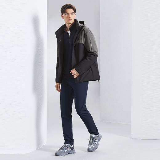 【白鸭绒】柒牌羽绒服男连帽冬季新款字母印花时尚休闲保暖厚外套	127E70190 商品图3