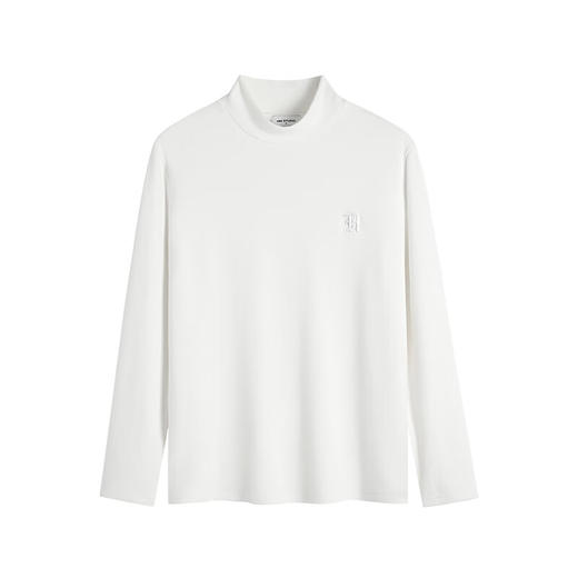 HIM漢崇  保暖双面抓毛休闲T恤半高领修身亲肤保暖打底衫 2025冬季 商品图4