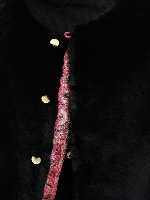 盛唐牡丹 |八达晕纹真丝宋锦羊毛外套 商品图13