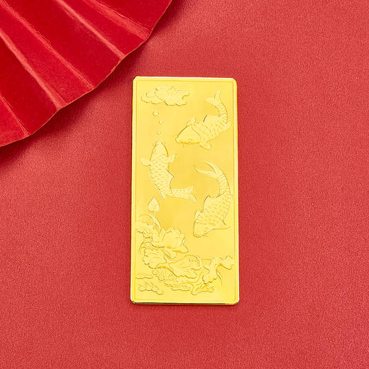 【限时克减188元】【100克】足金999.9 #投资理财 年年有余100g金条（配亚克力盒）(YDJT00044-03)（预售产品下单后不退款不退货不换货不补差价） 商品图1