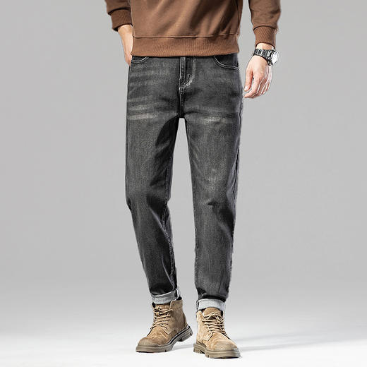 【新款DYG】大依优型大码牛仔裤直筒长裤男舒适弹力休闲简约百搭加肥加大男装潮款 商品图2