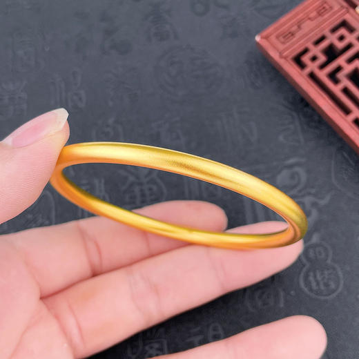 【限时克减150元】足金999.9 【油亮半空心】古法传承(面宽约4.6-4.8mm)古法光圈古法素圈固口古法手镯(GFSZW00022-02)（预售产品下单后不退款不退货不换货不补差价） 商品图2