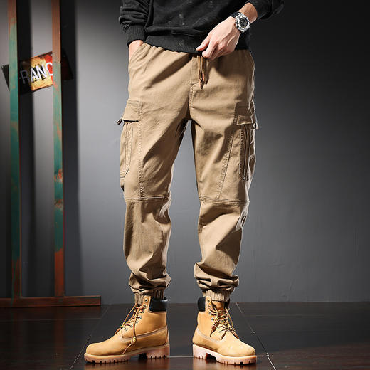 【纯棉】【新款DYG】大依优型大码束脚工装裤休闲裤松紧腰弹力加肥加大宽松大码男士长裤 商品图1