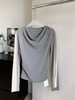 春秋【法式复古 荡领长袖打底衫女】气质修身春装 时尚T恤上衣衣服女 商品缩略图2