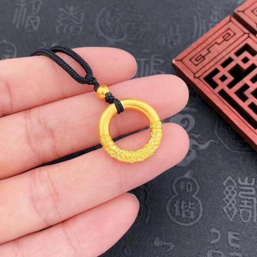 【限时克减150元】足金999.9 #热卖 #悟空 古法空心如意悟空金箍棒挂绳平安扣吊坠（含珠子，面宽约21.2mm）(AIGFDZ00012-4)预售产品下单后不退款不退货不换货不补差价 商品图3