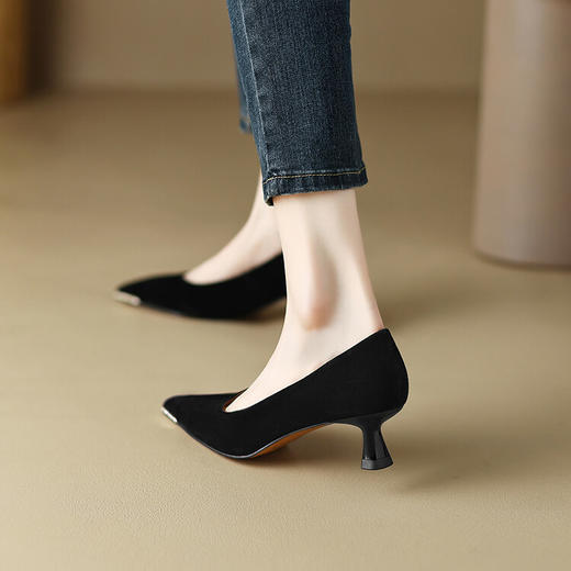设计感小众金属尖头浅口，法式高级感单鞋女鞋HCYYH&3275 商品图2