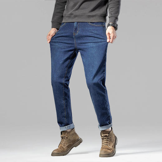 【新款DYG】大依优型大码牛仔裤直筒长裤男舒适弹力休闲简约百搭加肥加大男装潮款 商品图1