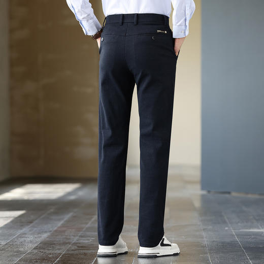 1Z130J855A【双面磨毛 含羊毛】罗蒙秋冬季男装加厚保暖男长裤休闲裤男商务西裤男士西装裤子男 商品图3
