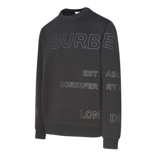 BURBERRY 巴宝莉 男士 Horseferry 印花棉质卫衣 黑色 8037553 A1189 商品图1