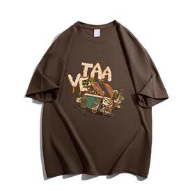 春装新款【美式复古棉质大码 宽松t恤短袖女】女士上衣 舒适百搭 t恤衫