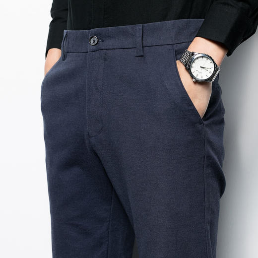 【热卖爆款】罗蒙春秋微弹力休闲裤男士商务休闲时尚百搭纯色直筒小脚裤男长裤 商品图4