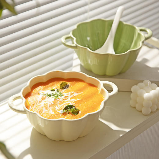 摩登主妇奶油风双耳汤碗家用2024新款陶瓷大号面碗大碗高级感汤盆 商品图0