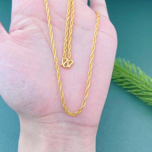 足金999.9 仿绳链项链(XL00009-07)补差价）预售产品下单后不退款不退货不换货不补差价 商品图2