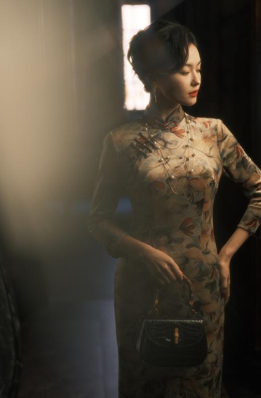 上海逸红颜知熹2025年冬季新款玉兰绒旗袍改良版连衣裙女知性优雅 商品图8