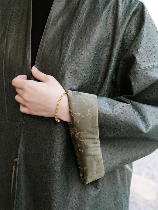 盛唐牡丹 |重缎真丝宋锦对襟双面穿皮衣 商品图13