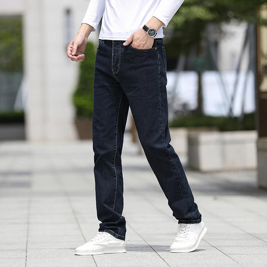 【新款DYG】大依优型大码牛仔裤直筒长裤男舒适弹力休闲商务简约百搭加肥加大男装 商品图2