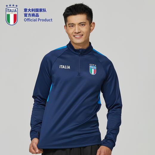 意大利国家队官方商品 | 深蓝 运动健身 加绒速干长袖足球训练服 商品图4