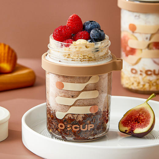 摩登主妇隔夜燕麦杯酸奶杯刻度牛奶杯豆浆杯外带奶昔杯便携早餐杯 商品图3