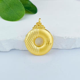 【限时克减150元】足金999.9 双面福字空心平安扣吊坠(AF070DZ00038)预售产品下单后不退款不退货不换货不补差价