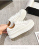 预售【增高元气奶盖鞋】【牛皮材质】柔软透气4.5cm厚底增高 经典百搭小白鞋H241180258 商品缩略图3